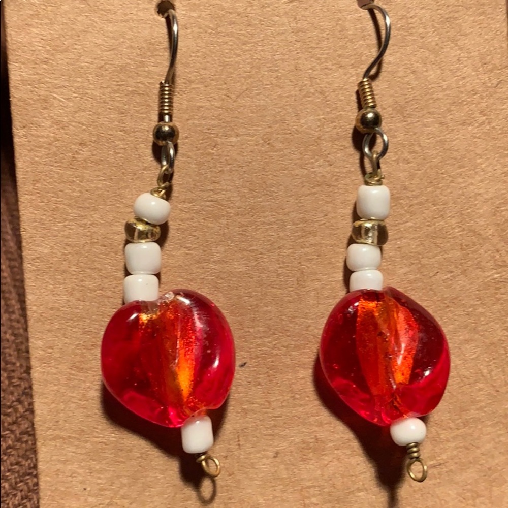 Murano glass beads dangle earrings